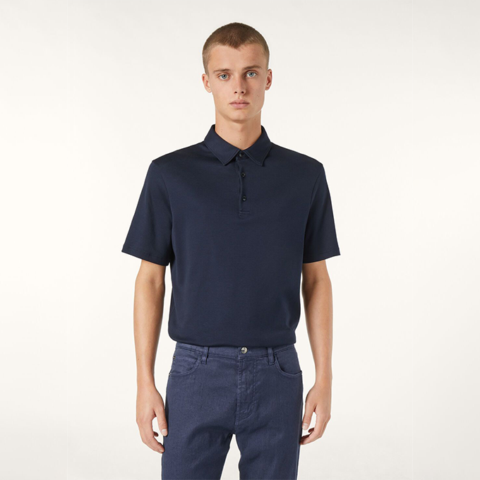 loro piana short sleeve two button placket cotton knit polo
